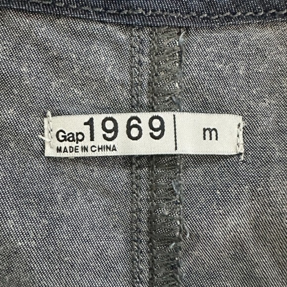 Gap Women's Denim Blue Shift Dress M 100% Cotton Roll Tab Sleeve Pockets VG - Picture 8 of 9